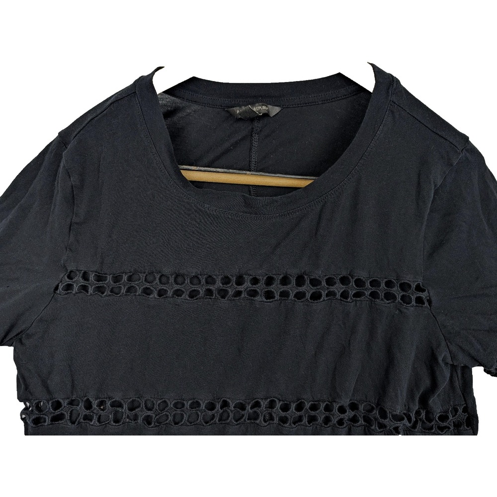 BANANA REPUBLIC WOMEN'S BLACK Pullover Cutout Detail Layering